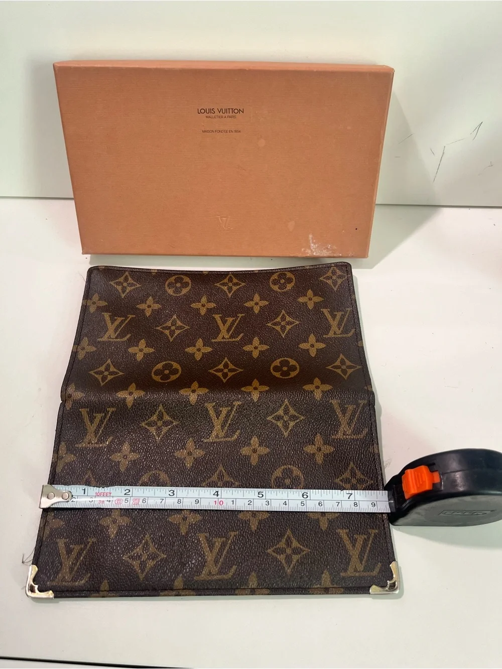 Louis Vuitton Monogram Canvas Folded card Holder in Brown and Gold with Box